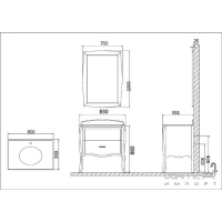 Комплект мебели для ванной комнаты Godi TG-12 канадский дуб, белый
