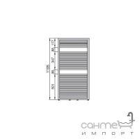 Електрична сушка для рушників Zehnder Universal 500x1290 HEC-120-050/ND хром