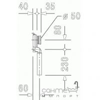 Сифон із витяжкою для пісуара, стік внутрішній вертикальний Duravit 005111 білий