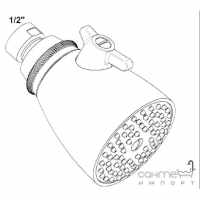Регульована душова головка із захистом від вапняних відкладень THG Lalique A2G.288L.A02 Хром полірований