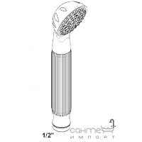 Ручний душ із рифленою ручкою THG Lalique A2G.66R.A02 Хром полірований