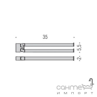Тримач для рушників - подвійний, хром Colombo Lulu B6212