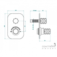 Зовнішній комплект термостатичного змішувача з одним клапаном THG Lalique Mossi Clear Crystal A2N.5300B.A02 Хром полірований