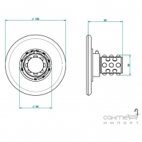 Зовнішній комплект для термостатичного змішувача для душу THG Lalique Mossi Sun Crystal A2P.15EN16EM.F01 Золото поліроване