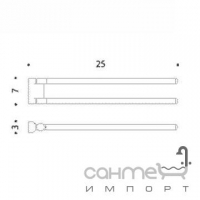 Тримач для рушників - подвійний, 25 см Colombo Luna B0113