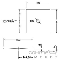 Піддон квадратний акриловий 90 Duravit DuraPlan 720082