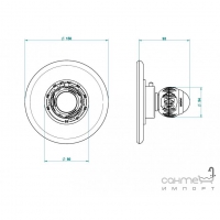 Зовнішній комплект для термостатичного змішувача для душу THG Lalique Panthere Clear Crystal A2H.15EN16EM.A02 Хром полірований