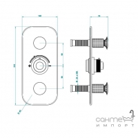 Зовнішній комплект до термостатичного змішувача з двома клапанами THG Lalique Perle A2I.5400B.A02 Хром полірований