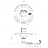 Зовнішній комплект до термостатичного змішувача для душу THG Lalique Profil