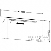 Зеркало изменяемой ширины с подсветкой 120-180см, люмин-ное Duravit Delos DL 7346R0000 выключатель справа