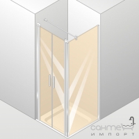 Двостулкові двері, що відкриваються всередину та назовні, для бічної панелі Huppe Design elegance 8E1401