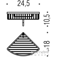 Полочка-решётка угловая с крючком Colombo Complementi B9616