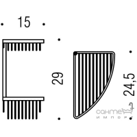 Полочка-решітка кутова подвійна Colombo Complementi B9612