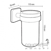 Настінний стакан (можна бути встановлений за допомогою гвинтів або клею) Roca Victoria A816681001 Хром
