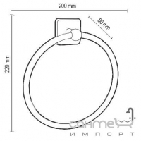 Кольцевой полотенцедержатель (может быть установлен с помощью винтов или клея) Roca Victoria A816659001 Хром