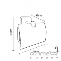 Тримач з кришкою для туалетного паперу (можна бути встановлений за допомогою гвинтів або клею) Roca Victoria A816662001 Хром