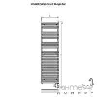 Електрична сушка для рушників Zehnder Forma 496x1881 LFE-180-050/DD білий