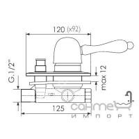 Смеситель врезной на борт ванны с переключателем Giulini G Harmony F9560 Хром