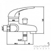 Смеситель для ванны с душевой лейкой, шлангом и настенным держателем Giulini G Giada F2201 Хром
