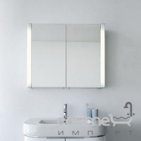 Зеркальный шкафчик с подсветкой 70 люминесцентный, 2 дверцы Duravit Happy D. HD 963502222 белый глянец