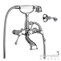 Змішувач для ванни з душовою лійкою, шлангом та настінним тримачем Giulini G Lotus F0501 Хром