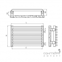 Модульний радіатор (18 секцій) Irsap Sax горизонтальний 650 SX106501801IR01