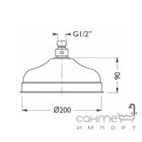 Верхній душ із захистом від вапняку без кронштейна Giulini G Programma Docce F1682/EX Хром
