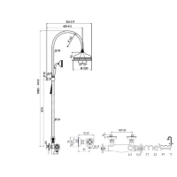 Змішувач-термостат із душовою колоною, верхній душ D 220 мм Giulini G