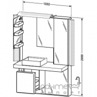 Стенка зеркальная 133 для 045260, раковина справа Duravit Mirrorwall MW 9827 в цвете