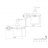 Дозатор для жидкого мыла настенный Giulini G Ibisco Crystal FRG1136/SBR Бронза