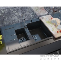 Кухонна мийка Moko Milano Granit, чаша праворуч + обробна дошка