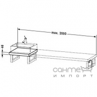 Консольная столешница изменяемой длины для умывальника на столешницу Duravit X-Large XL 063C в цвете