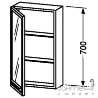 Пенал подвесной 30 с полками, 1 дверца, петли справа Duravit X-Large XL 4760R в цвете