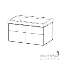 Шкафчик под раковину с маленькими и большими ящиками с подсветкой Keramag Xeno2 80724