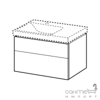 Шкафчик под раковину с маленьким и большим ящиками с подсветкой Keramag Xeno2 80759