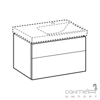 Шкафчик под раковину с маленьким и большим ящиками с подсветкой Keramag Xeno2 80769