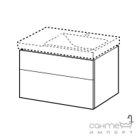 Шкафчик под раковину с маленьким и большим ящиками с подсветкой Keramag Xeno2 80769