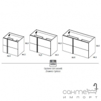 Тумба под раковину с ящиками Royo Group Onix 80 2C/2Dr 22715 22709 22587