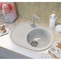 Кухонна мийка Moko Verona граніт, чаша праворуч + обробна дошка