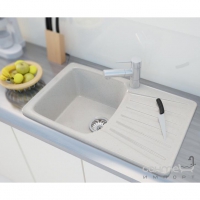 Кухонна мийка Moko Napoli граніт, чаша зліва + обробна дошка