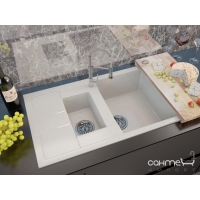 Кухонная мойка Moko Milano Granit, чаша справа + разделочная доска