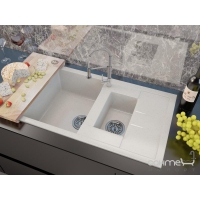 Кухонна мийка Moko Milano Granit, чаша зліва + обробна дошка