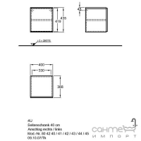 Бічна шафка Keramag 4U (корпус: білий, фасад: білий матовий, візерунок білий глянець) 804244