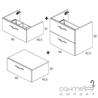 Комплект меблів для ванної кімнати Royo Group Bannio Play 180 set 15, білий