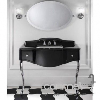Тумба 109 для умивальника Devon&Devon Miami B чорна стільниця мармур Nero Marquinha, хром, колір на вибір