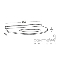 Столешница на тумбу для умывальника, с пристенной планкой Eurodesign Il Borgo BMS-84 мрамор А