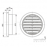 Вентиляційні решітка круглі AlcaPlast AVM70