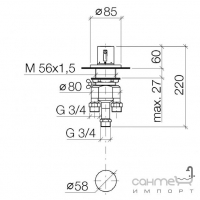 Термостат для вертикального монтажу Dornbracht Tara 34525979 Платина