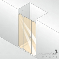Дверь с сегмент. и эл-том для ниши Huppe Studio Berlin pure BR0089 (левая)