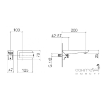 Смеситель настенный с отдельными розетками Dornbracht Supernova 36812730-00 Хром